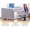 Bostitch Konnect Adjustable Monitor Riser with Drawer, Cell Phone Stand & Pencil Holder, White KT2-STANDXKIT-WHT